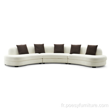 Conception moderne de luxe Sofa courbe en métal doré